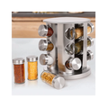 Porta Tempero Giratório Inox 12 Potes Com Suporte Giratorio