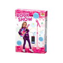 Guitarra E Microfone Infantil Rock Show Rosa Com Som E Luz