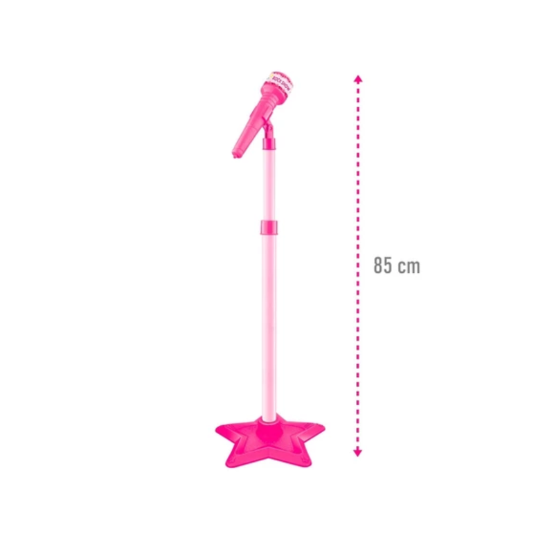 Guitarra E Microfone Infantil Rock Show Rosa Com Som E Luz