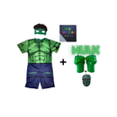 Kit Fantasia +Mascaras + Soco /punho - Hulk Infantil Herois