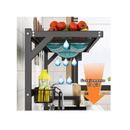 Escorredor De Louça Suspenso Boutique Kitchen Rack Aço Inoxidável Preto 65cm