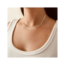 Corrente Laminada Fita PrataLegítima 1,5mm Colar Feminino 40 centimetros