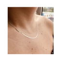 Corrente Laminada Fita PrataLegítima 1,5mm Colar Feminino 40 centimetros