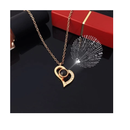 Rosa Eterna Preservada caixa de presente E Eu te amo em 100 idiomas Colar Feminino