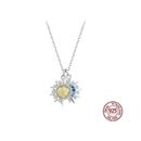 Colar De Fita Bamoer 925 Sterling Sol E Lua Casais