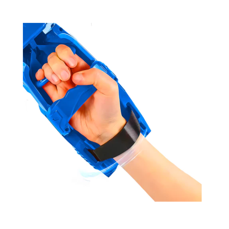 Luva Herói Lançador De Bolinhas De Gel Azul Automático Com Óculos e Bateria Recarregável