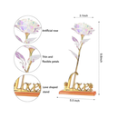 Rosa Galaxia Golden com Suporte Folha na Caixa de Presente