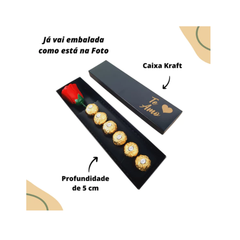 Rosa E Bombons na caixa de Presente