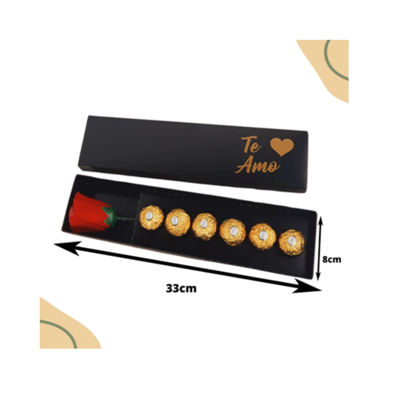 Rosa E Bombons na caixa de Presente