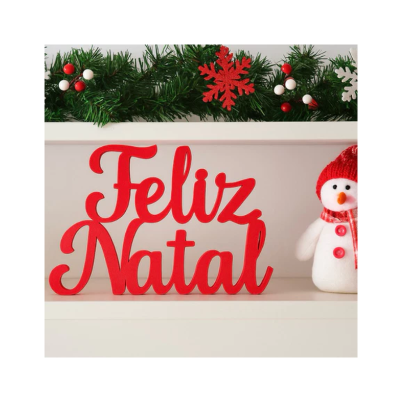 Enfeite “Feliz Natal” 3D – Decoração Natalina
