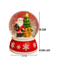 Globo de neve decoração natalina papai Noel caixinha de música enfeite Led