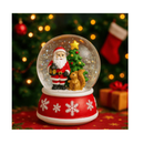 Globo de neve decoração natalina papai Noel caixinha de música enfeite Led