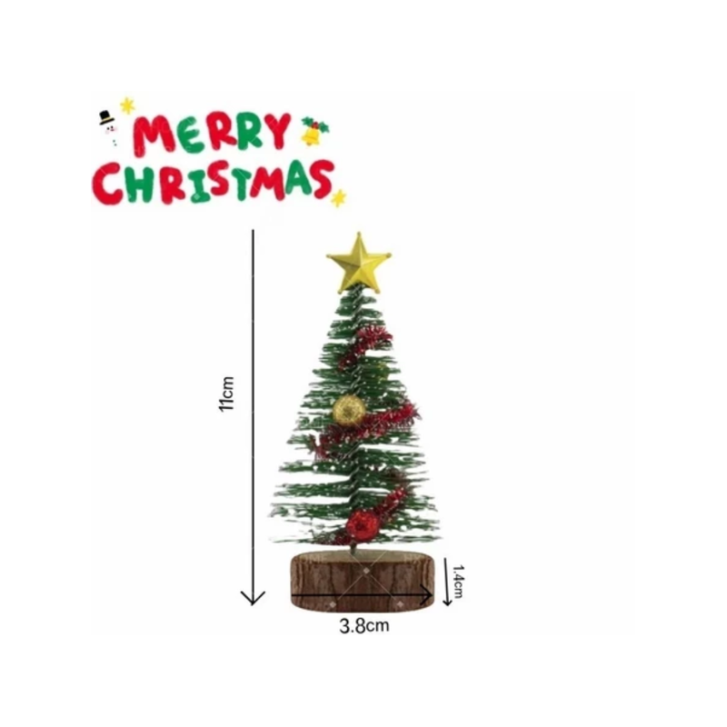 Mini Árvore de Natal com Neve 11cm Decoração Natalina para Mesa