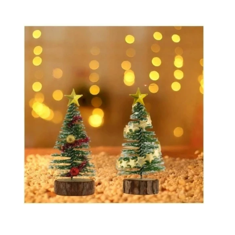 Mini Árvore de Natal com Neve 11cm Decoração Natalina para Mesa
