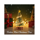 Mini Árvore de Natal com Neve 11cm Decoração Natalina para Mesa