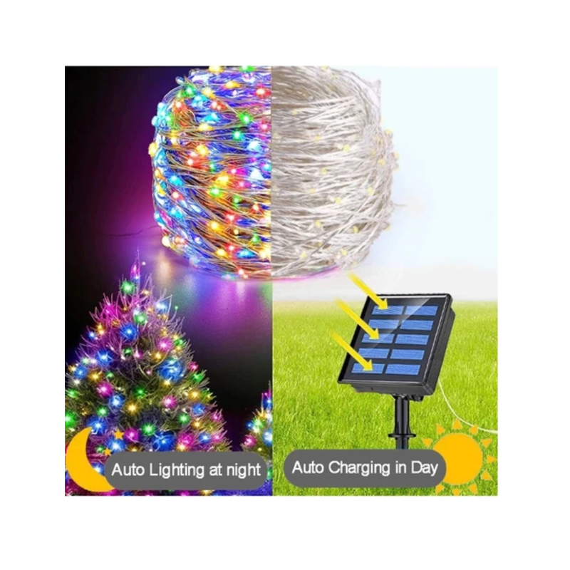 20Metros LED luzes de corda solares para festas e encontros