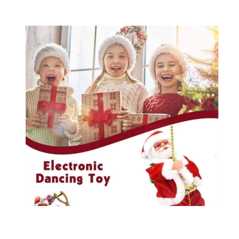 Papai Noel Subindo Na Corda Decoração de Natal Elétrica