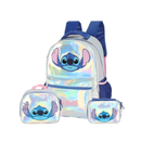 Kit Mochila Stitch Costas Lancheira E Estojo Box Holográfica